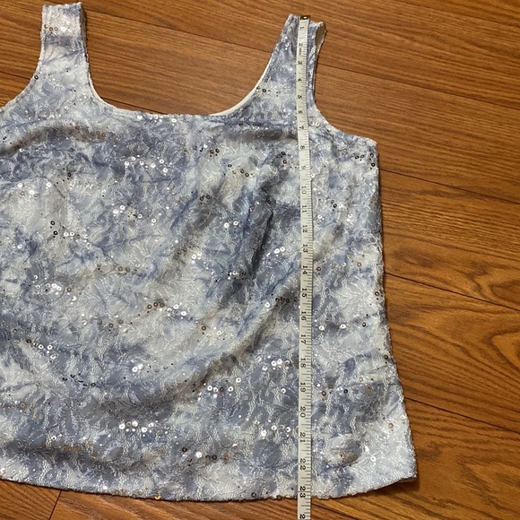 Alex Evenings women’s 3 pcs midi length lace / sequins gray skirt set size 1X - Picture 8 of 16